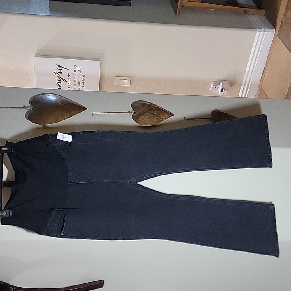 OLD NAVY MATERNITY Full Front Panel Flare Jeans Washed Black size 18  NWT